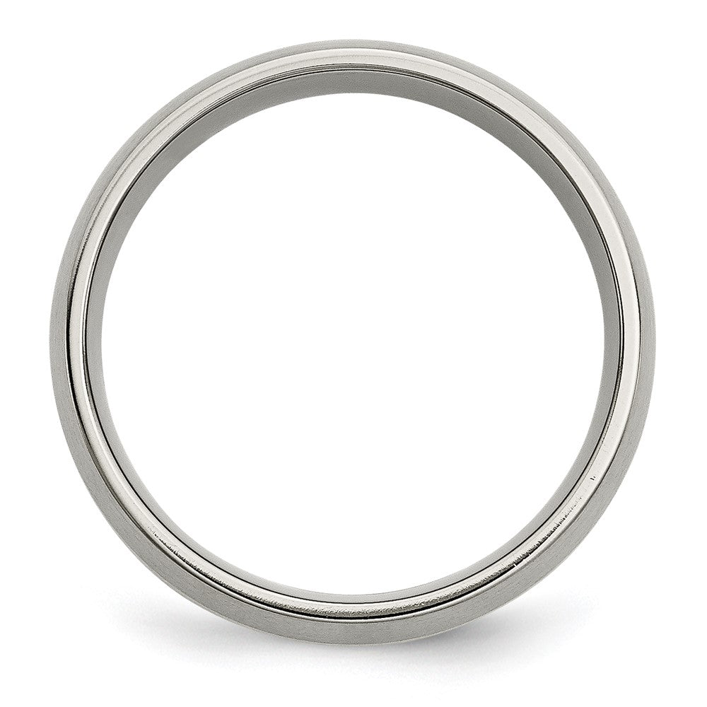 Alternate view of the 8mm Titanium & 14k Gold Inlay Brushed Domed Standard Fit Band by The Black Bow Jewelry Co.