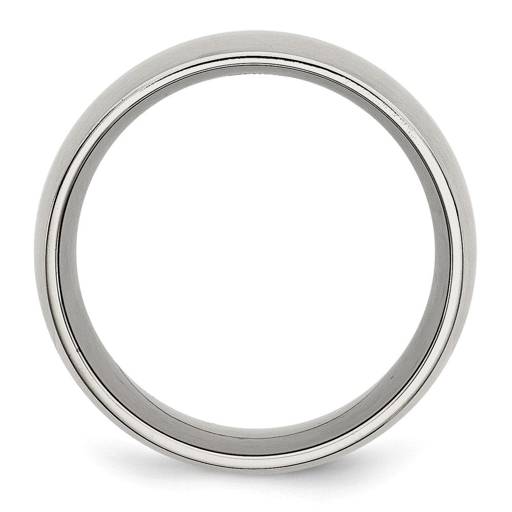 Alternate view of the Men&#39;s 12mm Stainless Steel Brushed Half Round Comfort Fit Band by The Black Bow Jewelry Co.