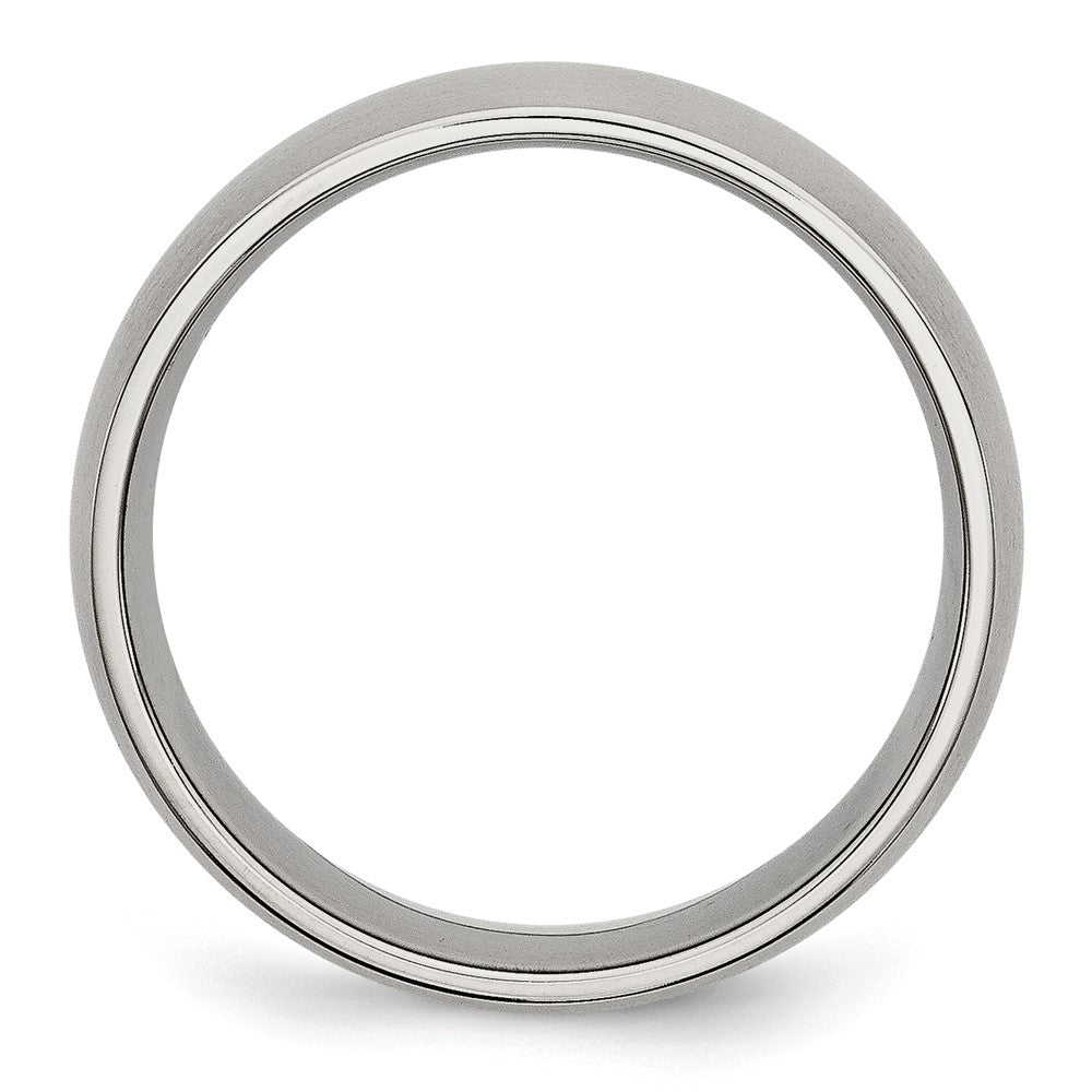 Alternate view of the 7mm Stainless Steel Brushed Domed Comfort Fit Band by The Black Bow Jewelry Co.