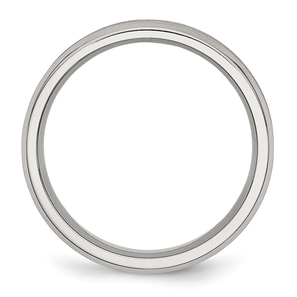Alternate view of the 6mm Stainless Steel Concaved Beveled Edge Standard Fit Band by The Black Bow Jewelry Co.