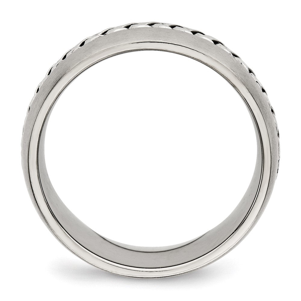 Alternate view of the 8mm Stainless Steel Braided Center Domed Standard Fit Band by The Black Bow Jewelry Co.