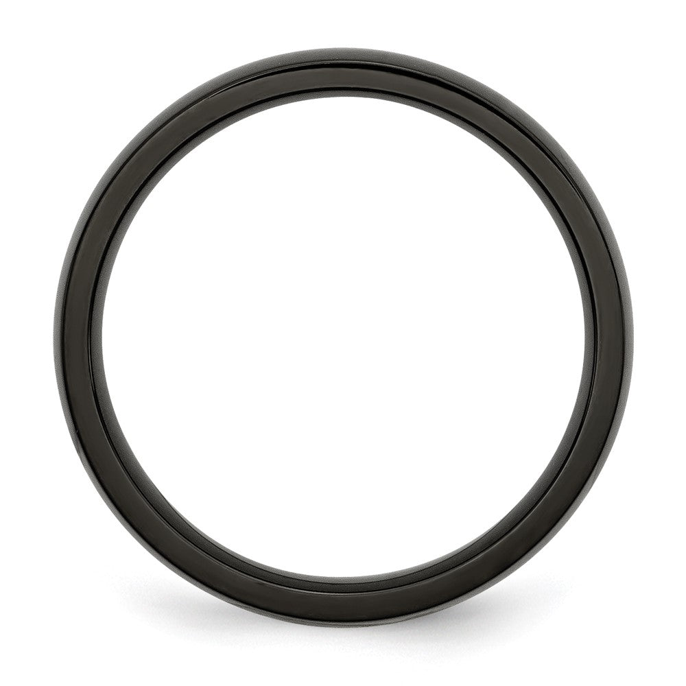 Alternate view of the 4mm Black Plated Stainless Steel Polished Domed Band by The Black Bow Jewelry Co.