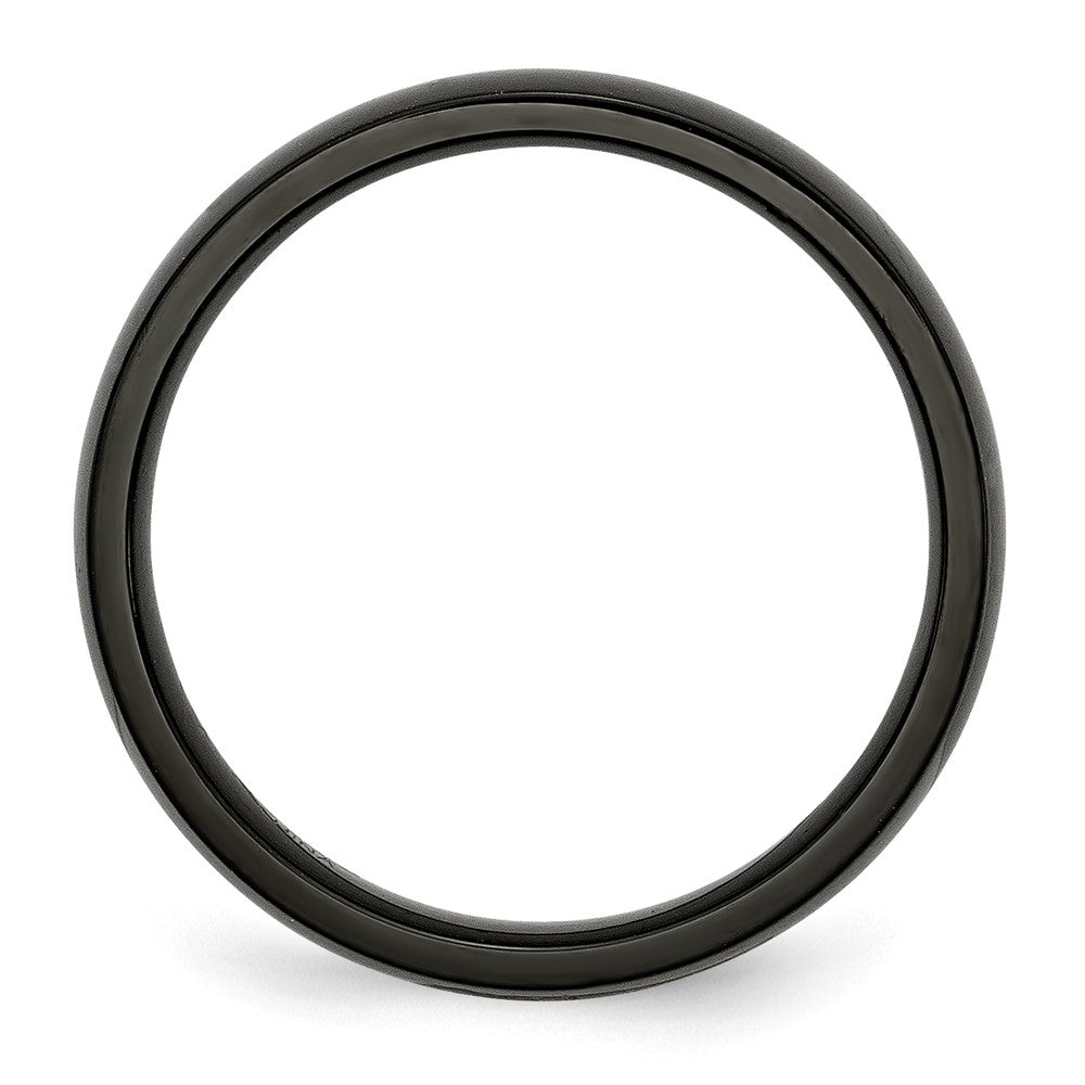 Alternate view of the 5mm Black Plated Stainless Steel Polished Domed Band by The Black Bow Jewelry Co.