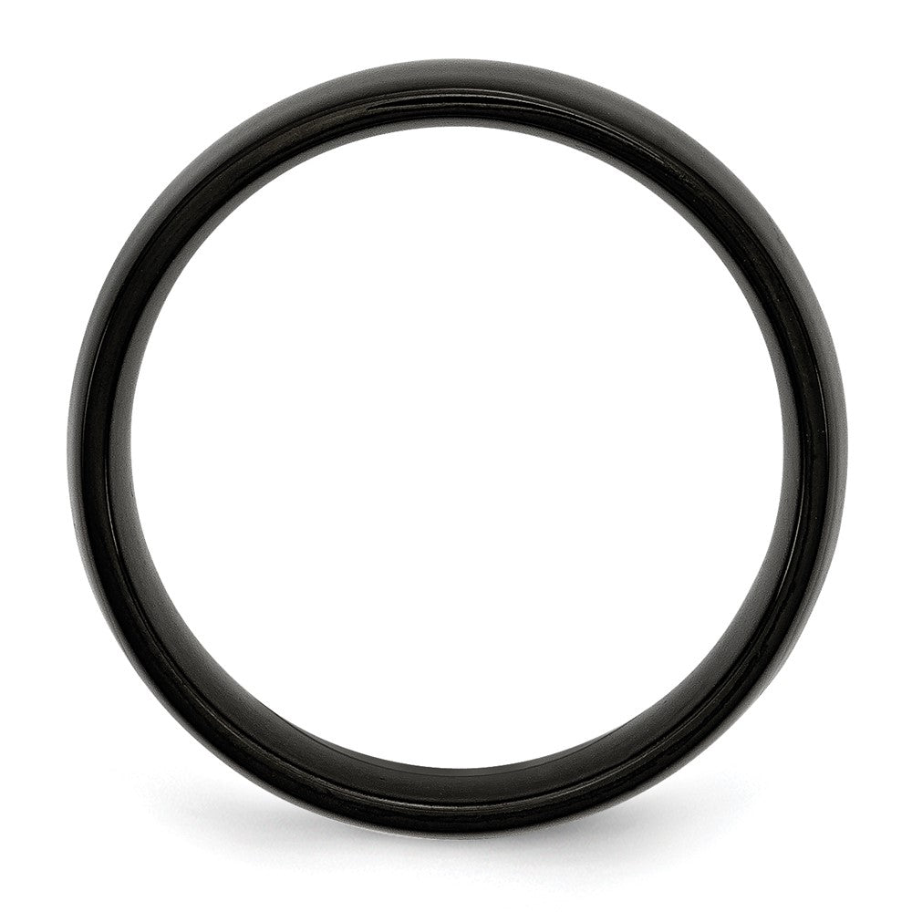 Alternate view of the 6mm Black Plated Stainless Steel Polished Domed Band by The Black Bow Jewelry Co.