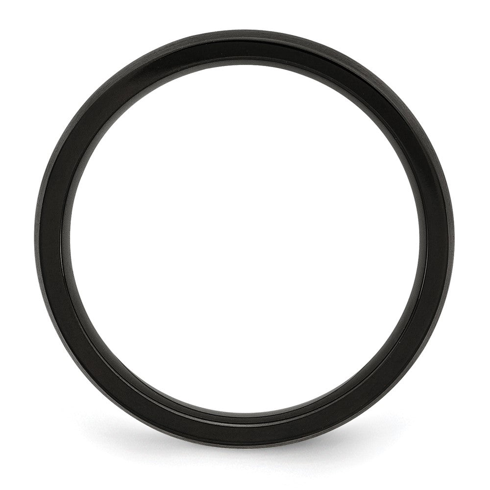 Alternate view of the 4mm Black Plated Stainless Steel Brushed Domed Band by The Black Bow Jewelry Co.