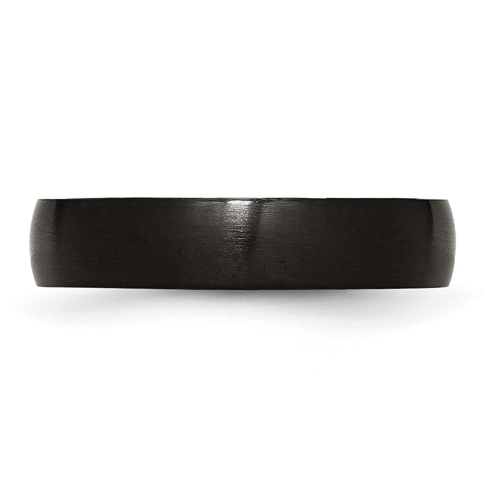 Alternate view of the 5mm Black Plated Stainless Steel Brushed Domed Band by The Black Bow Jewelry Co.