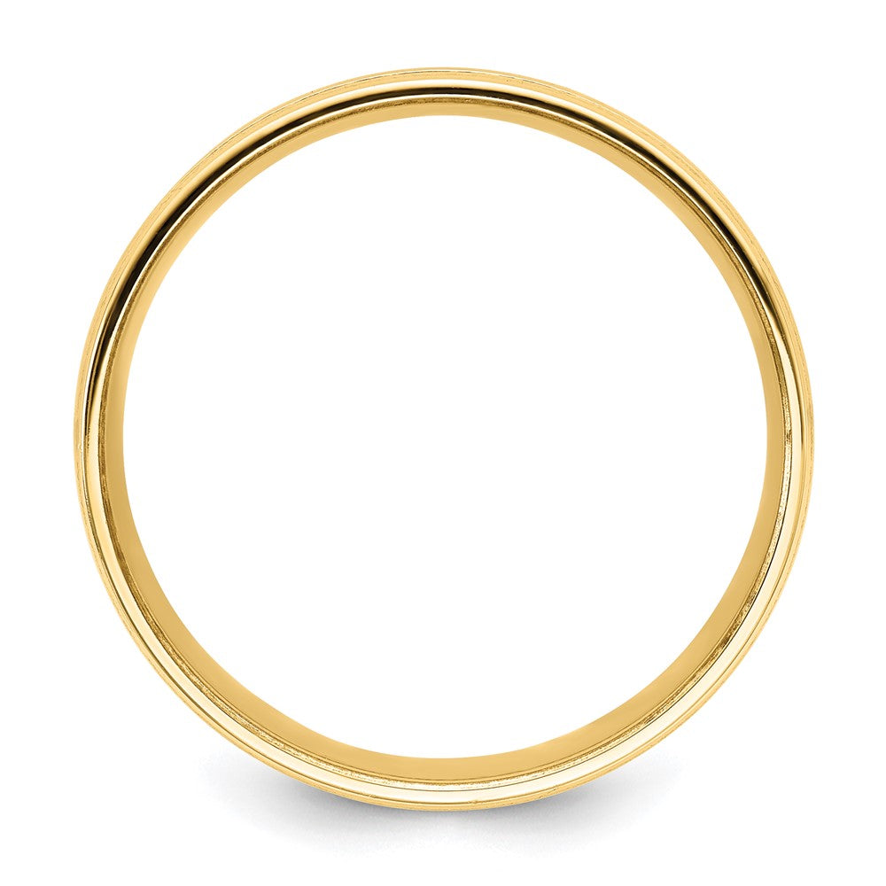 Alternate view of the 6mm 14K Yellow Gold Beaded Grooved Comfort Fit Band by The Black Bow Jewelry Co.