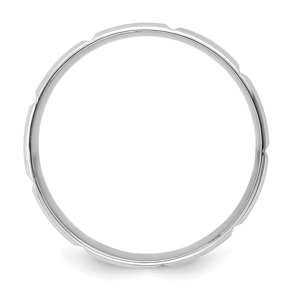 Alternate view of the 6mm 14K White Gold Heavy Weight Beveled Comfort Fit Band, Size 7 by The Black Bow Jewelry Co.