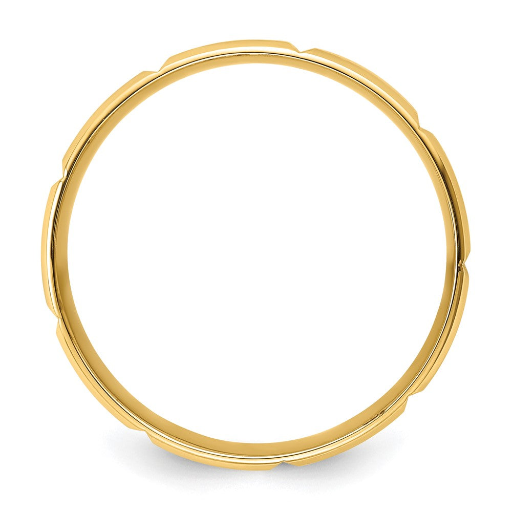 Alternate view of the 6mm 14K Yellow Gold Heavy, Light or Standard Grooved Comfort Fit Band by The Black Bow Jewelry Co.
