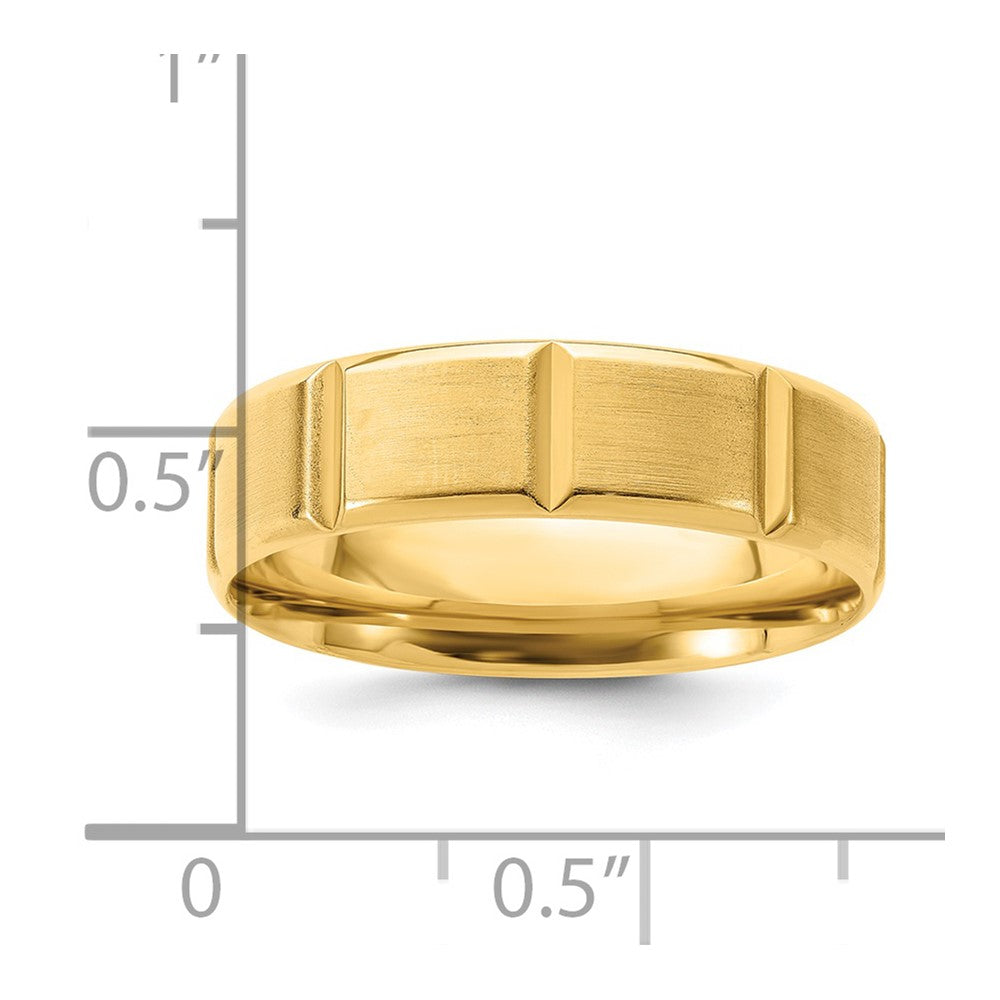 Alternate view of the 6mm 14K Yellow Gold Light Weight Beveled Comfort Fit Band, Size 10.5 by The Black Bow Jewelry Co.