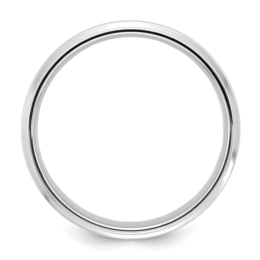 Alternate view of the 6mm 14K White Gold Brushed Flat Ridged Edge Comfort Fit Band by The Black Bow Jewelry Co.