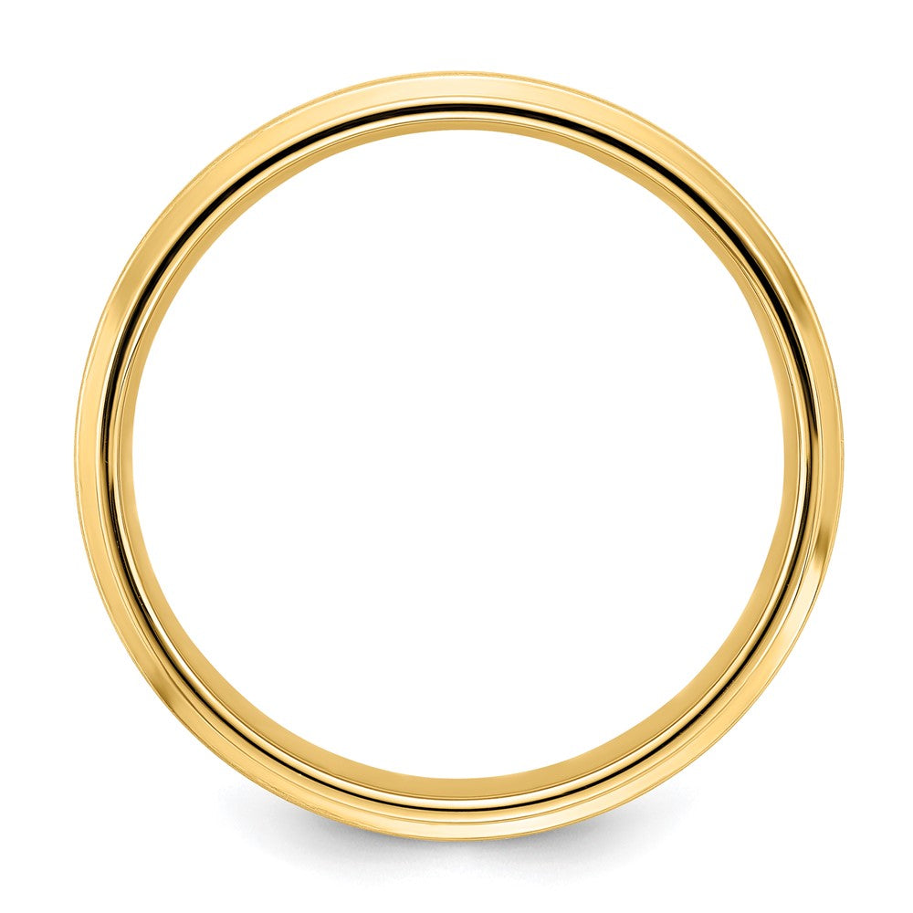 Alternate view of the 6mm 14K Yellow Gold Flat Ridged Heavy Weight Comfort Fit Band SZ 7 by The Black Bow Jewelry Co.