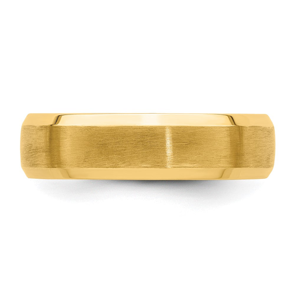 Alternate view of the 6mm 14K Yellow Gold Beveled Heavy Weight Comfort Fit Band, Size 9.5 by The Black Bow Jewelry Co.