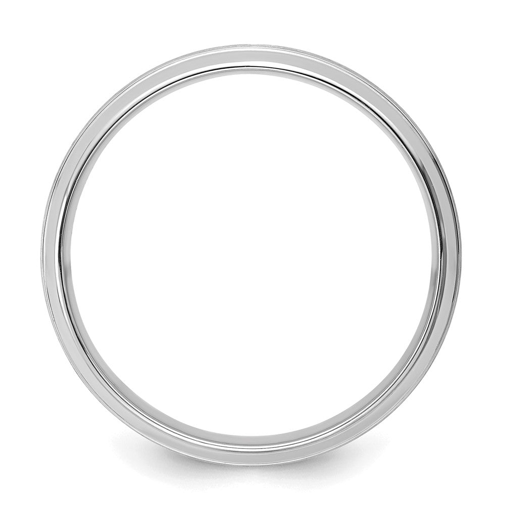 Alternate view of the 6mm 14K White Gold Domed Brushed Grooved Edge Comfort Fit Band by The Black Bow Jewelry Co.