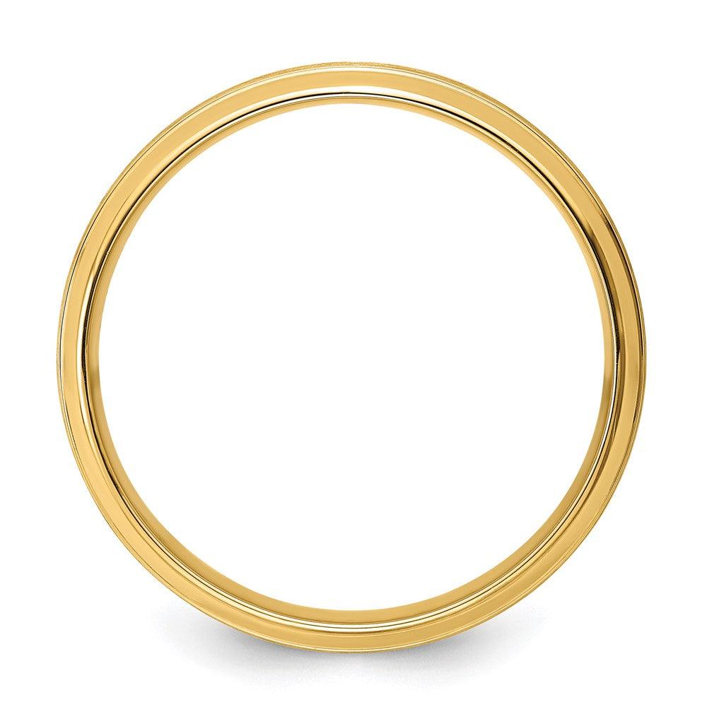 Alternate view of the 6mm 14K Yellow Gold Domed Brushed Grooved Edge Comfort Fit Band by The Black Bow Jewelry Co.