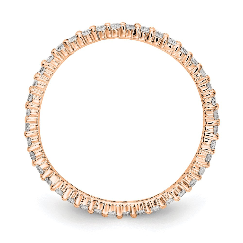 Alternate view of the 1.5mm 14K Rose Gold Shared Prong 1/2 Ctw Diamond Eternity Band SZ 5.5 by The Black Bow Jewelry Co.
