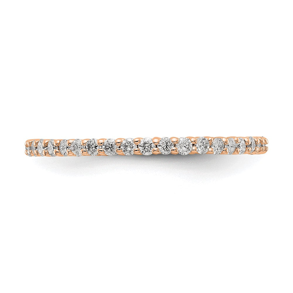 Alternate view of the 1.5mm 14K Rose Gold Shared Prong 1/2 Ctw Diamond Eternity Band SZ 4 by The Black Bow Jewelry Co.