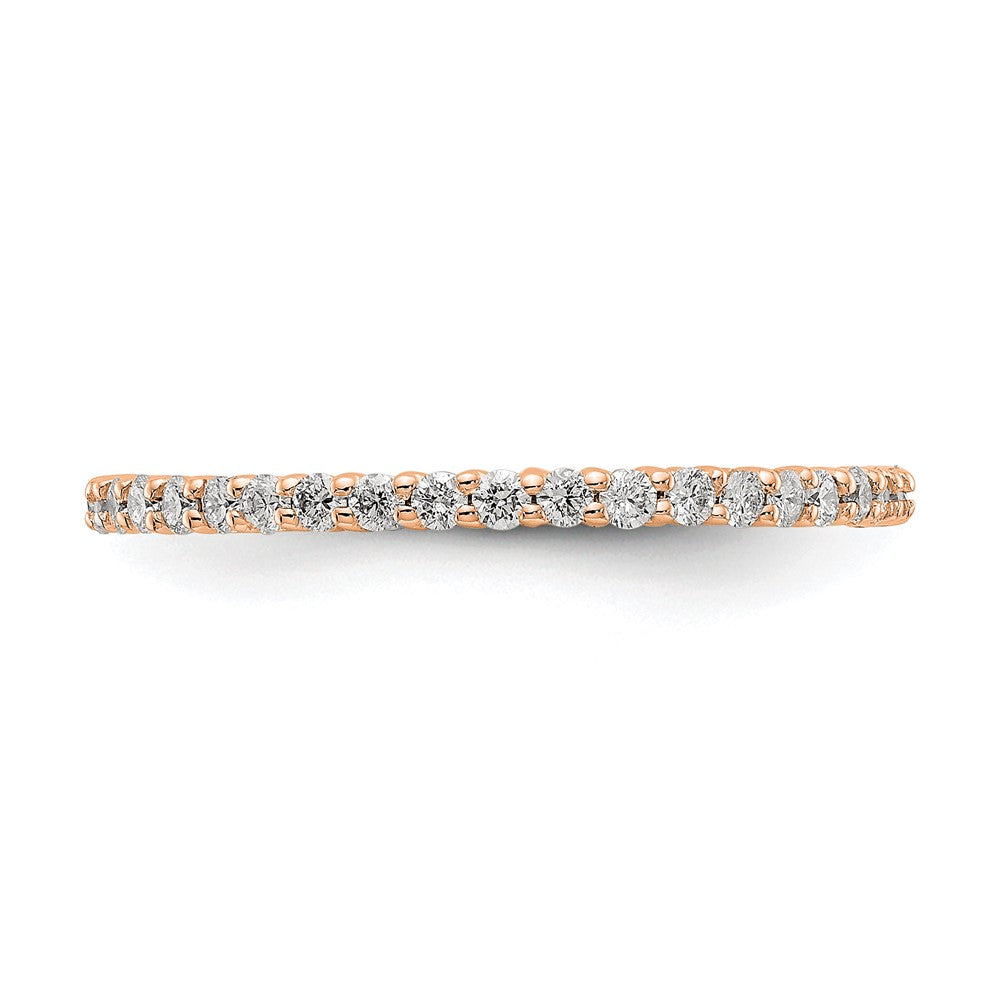 Alternate view of the 1.5mm 14K Rose Gold Shared Prong 1/2 Ctw Diamond Eternity Band SZ 7.5 by The Black Bow Jewelry Co.