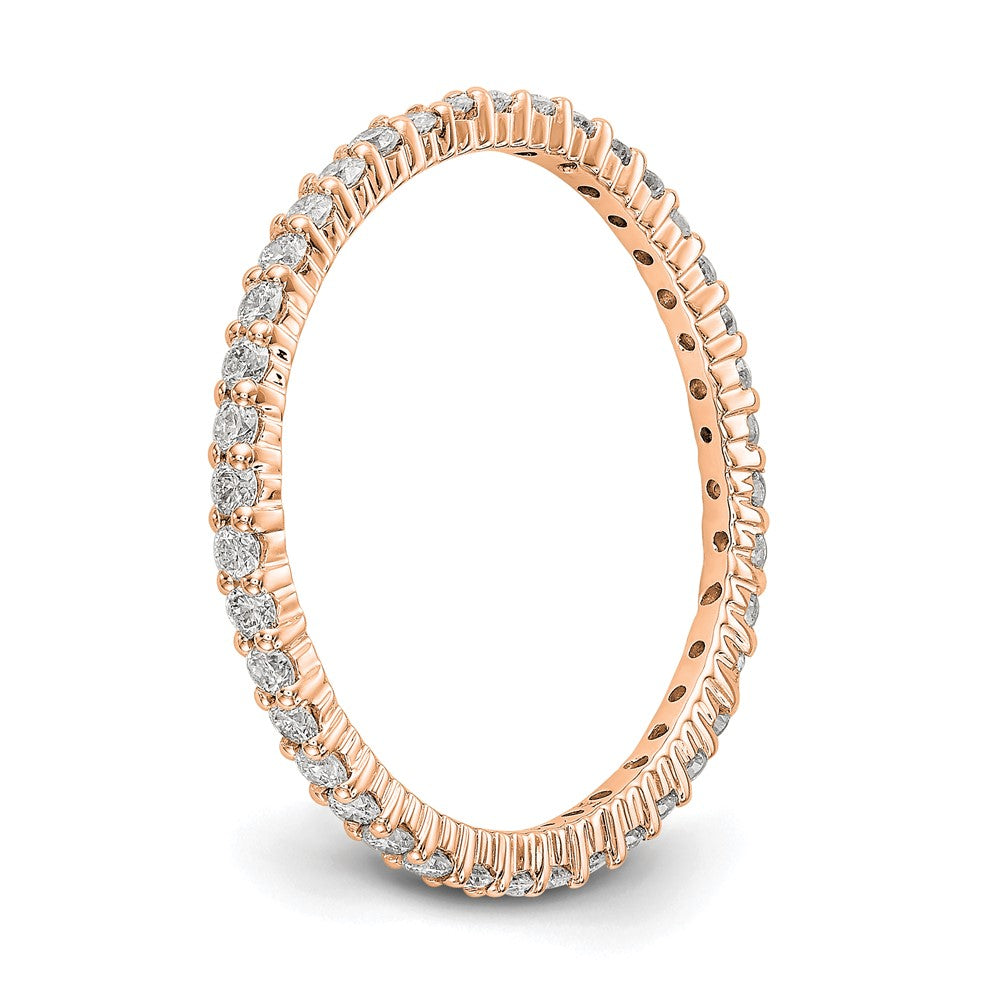 Alternate view of the 1.5mm 14K Rose Gold Shared Prong 1/2 Ctw Diamond Eternity Band SZ 4 by The Black Bow Jewelry Co.