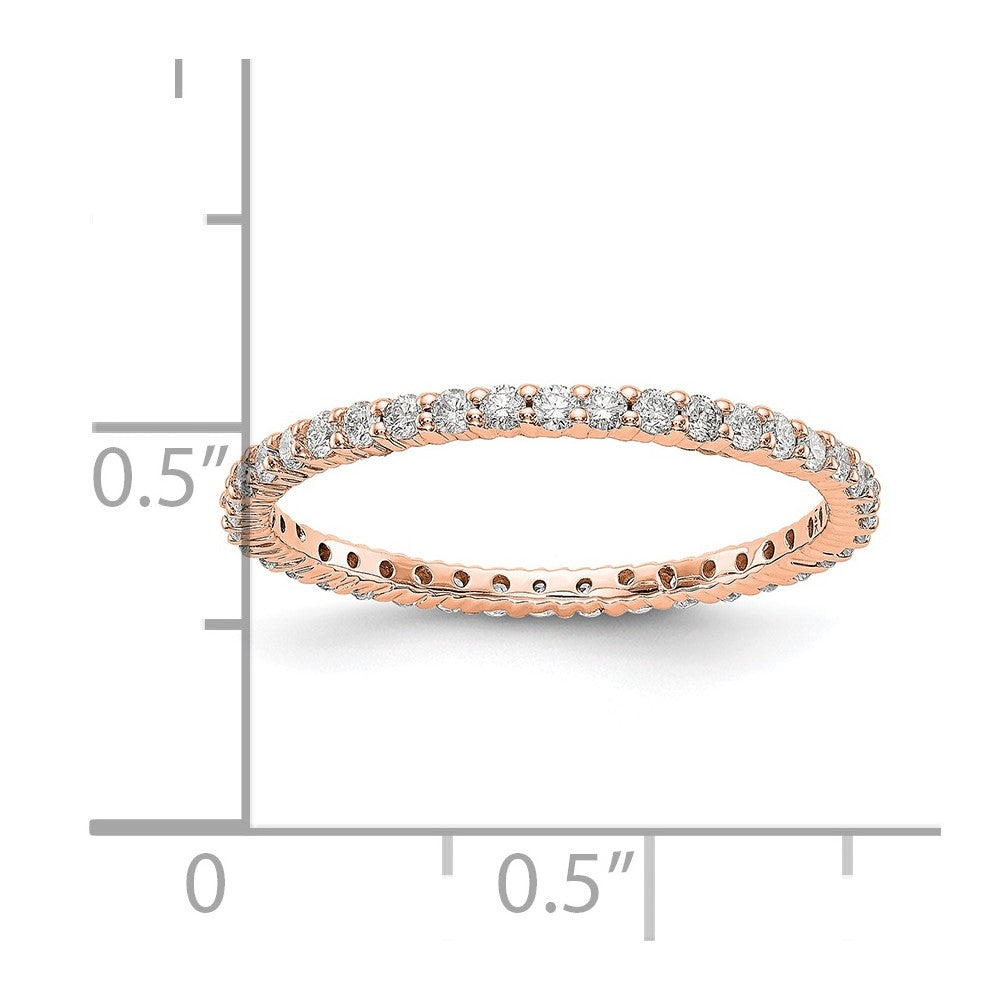 Alternate view of the 1.5mm 14K Rose Gold Shared Prong 1/2 Ctw Diamond Eternity Band SZ 4 by The Black Bow Jewelry Co.