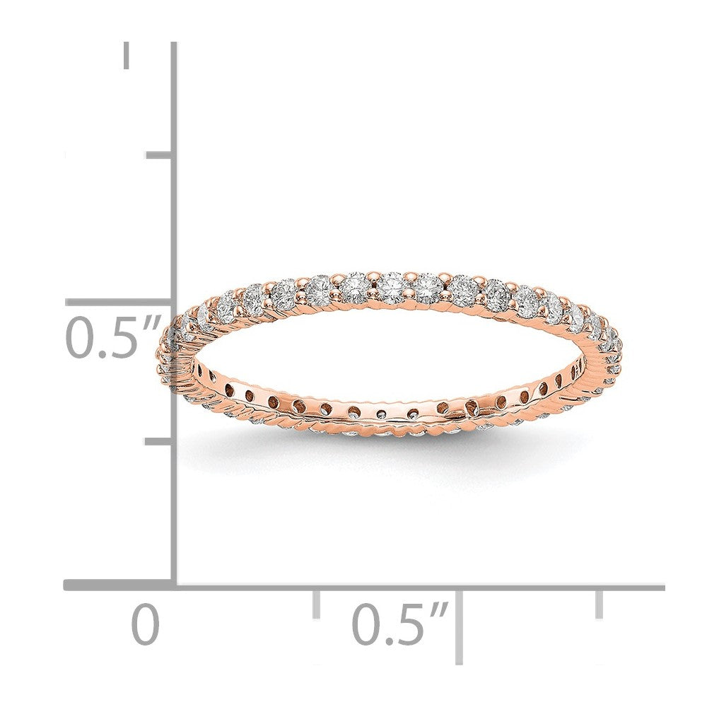 Alternate view of the 1.5mm 14K Rose Gold Shared Prong 1/2 Ctw Diamond Eternity Band SZ 8 by The Black Bow Jewelry Co.