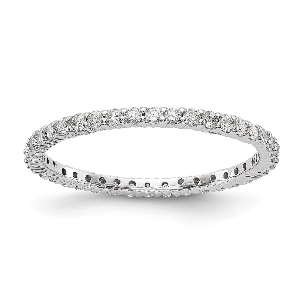 1.5mm 14K White Gold Shared Prong 1/2 Ctw Diamond Eternity Band SZ 6, Item R12180-14KW-06 by The Black Bow Jewelry Co.