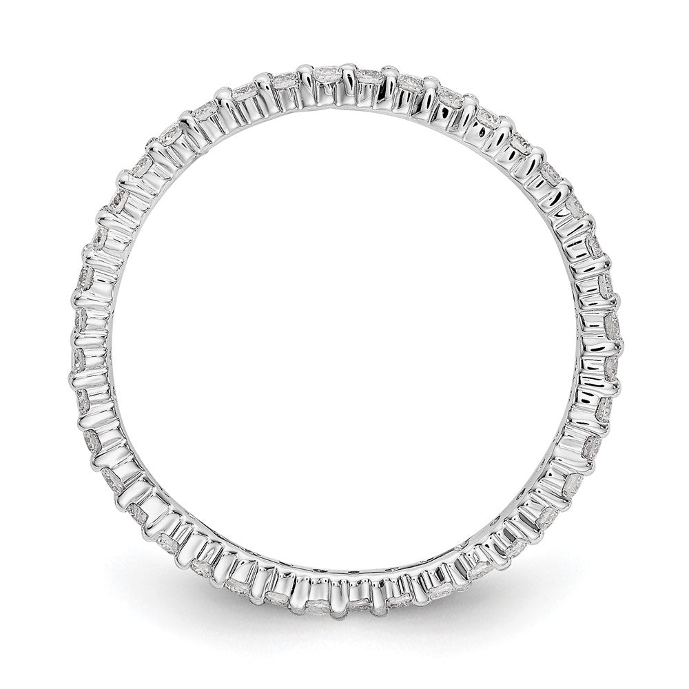 Alternate view of the 1.5mm 14K White Gold Shared Prong 1/2 Ctw Diamond Eternity Band SZ 4.5 by The Black Bow Jewelry Co.
