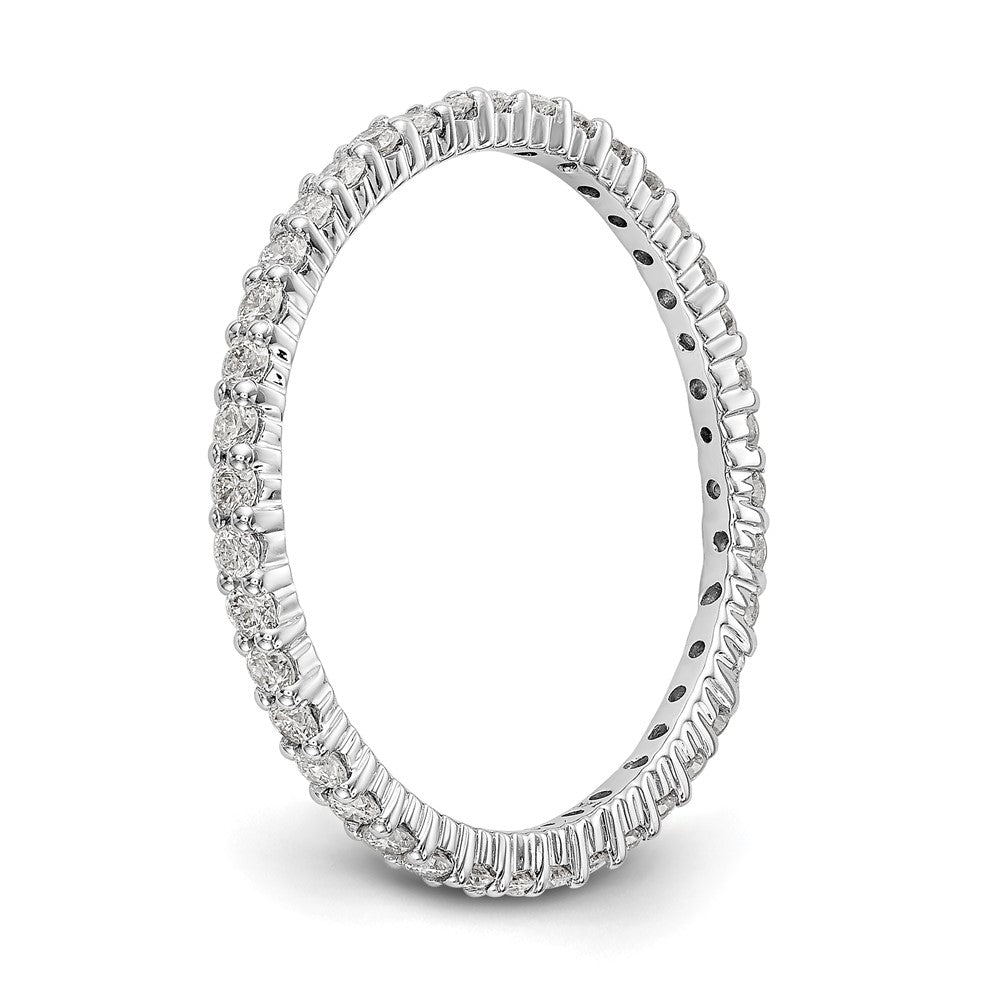 Alternate view of the 1.5mm 14K White Gold Shared Prong 1/2 Ctw Diamond Eternity Band SZ 4.5 by The Black Bow Jewelry Co.
