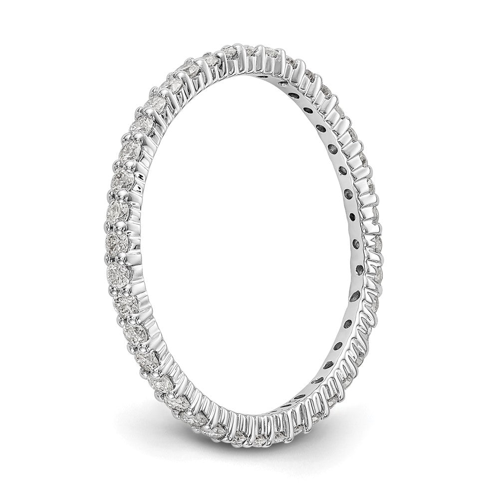 Alternate view of the 1.5mm 14K White Gold Shared Prong 1/2 Ctw Diamond Eternity Band SZ 4.5 by The Black Bow Jewelry Co.