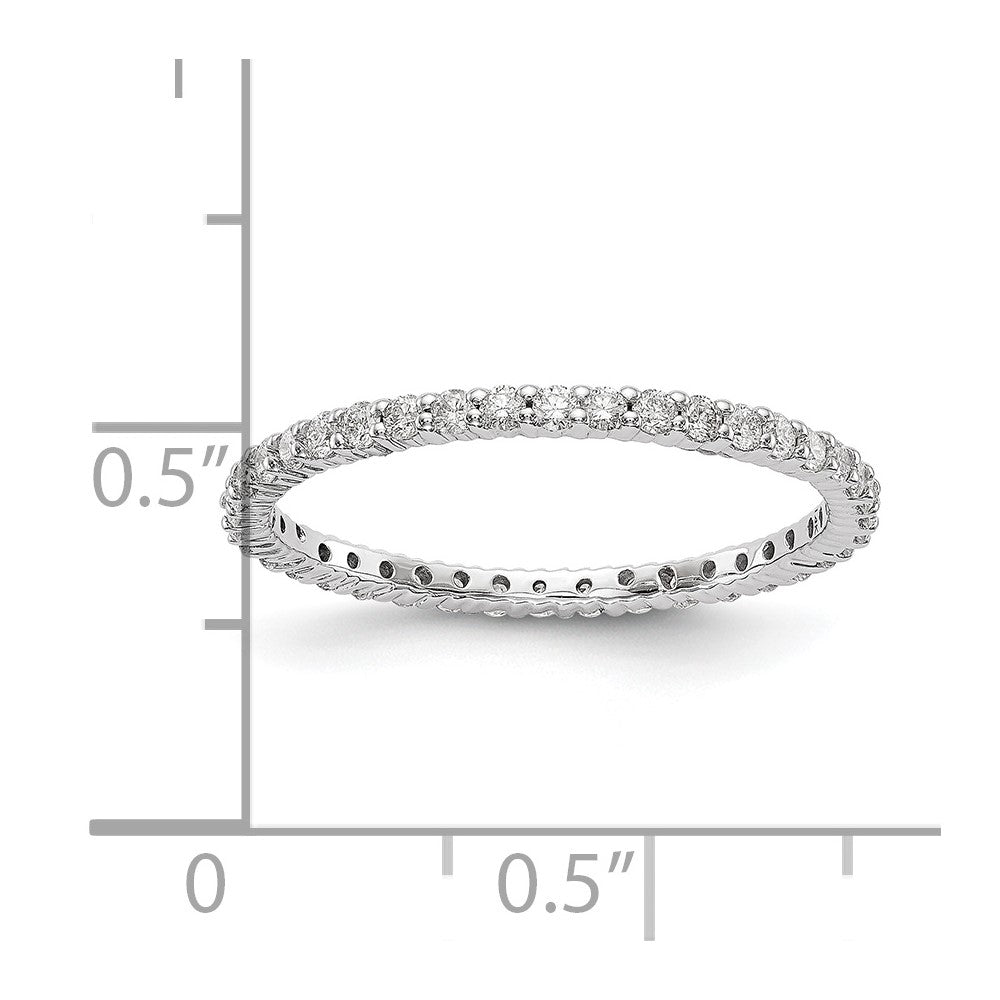 Alternate view of the 1.5mm 14K White Gold Shared Prong 1/2 Ctw Diamond Eternity Band SZ 6.5 by The Black Bow Jewelry Co.