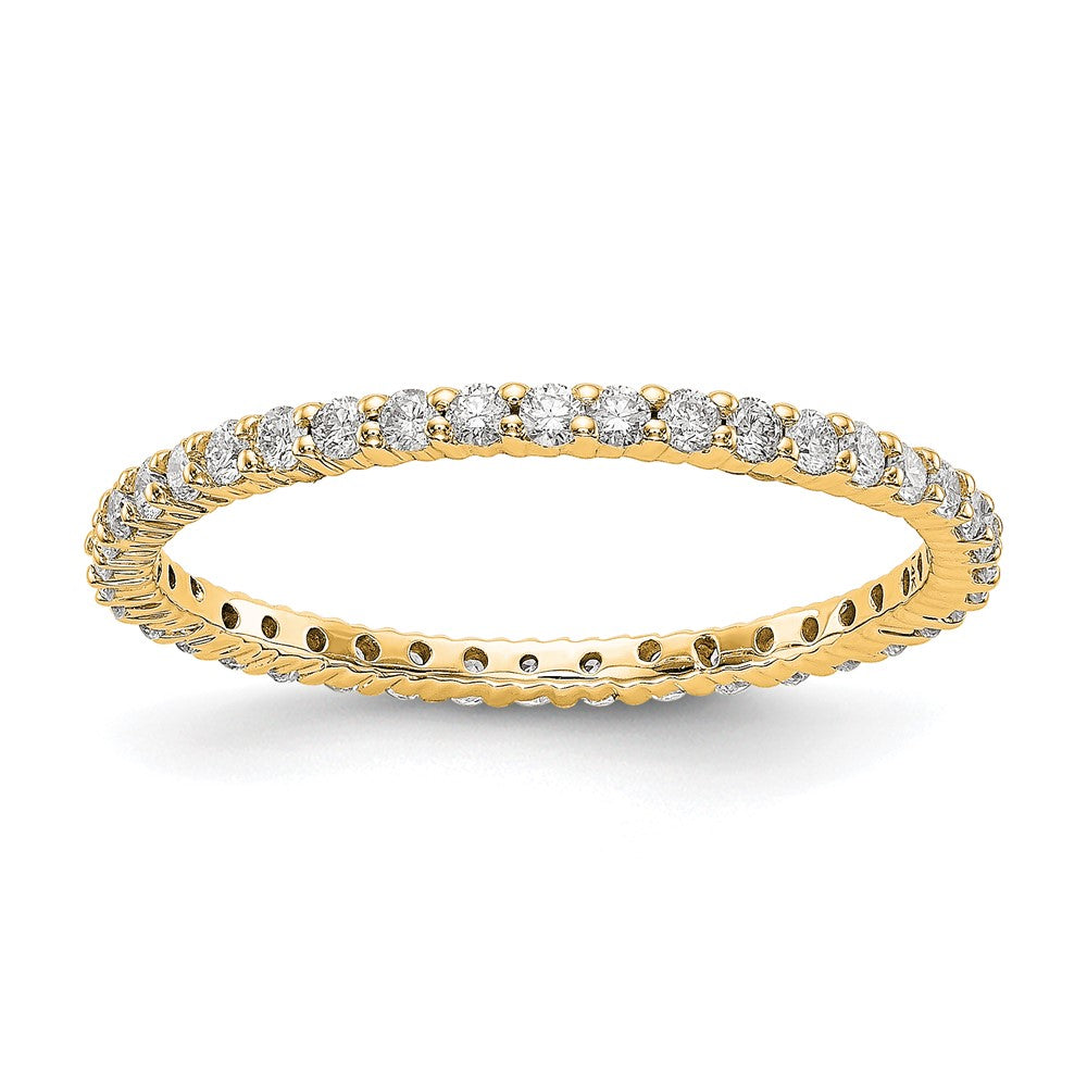 1.5mm 14K Yellow Gold Shared Prong 1/2Ctw Diamond Eternity Band SZ 5.5, Item R12180-14KY-055 by The Black Bow Jewelry Co.