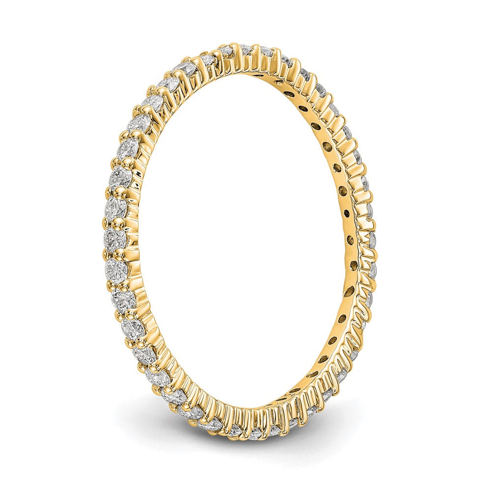 Alternate view of the 1.5mm 14K Yellow Gold Shared Prong 1/2 Ctw Diamond Eternity Band SZ 6 by The Black Bow Jewelry Co.