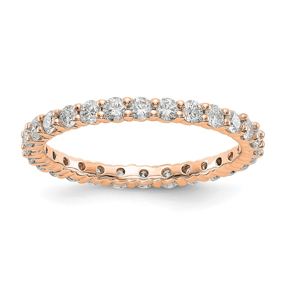 2mm 14K Rose Gold Shared Prong 1.0 Ctw Diamond Eternity Band, Size 4, Item R12182-14KR-04 by The Black Bow Jewelry Co.