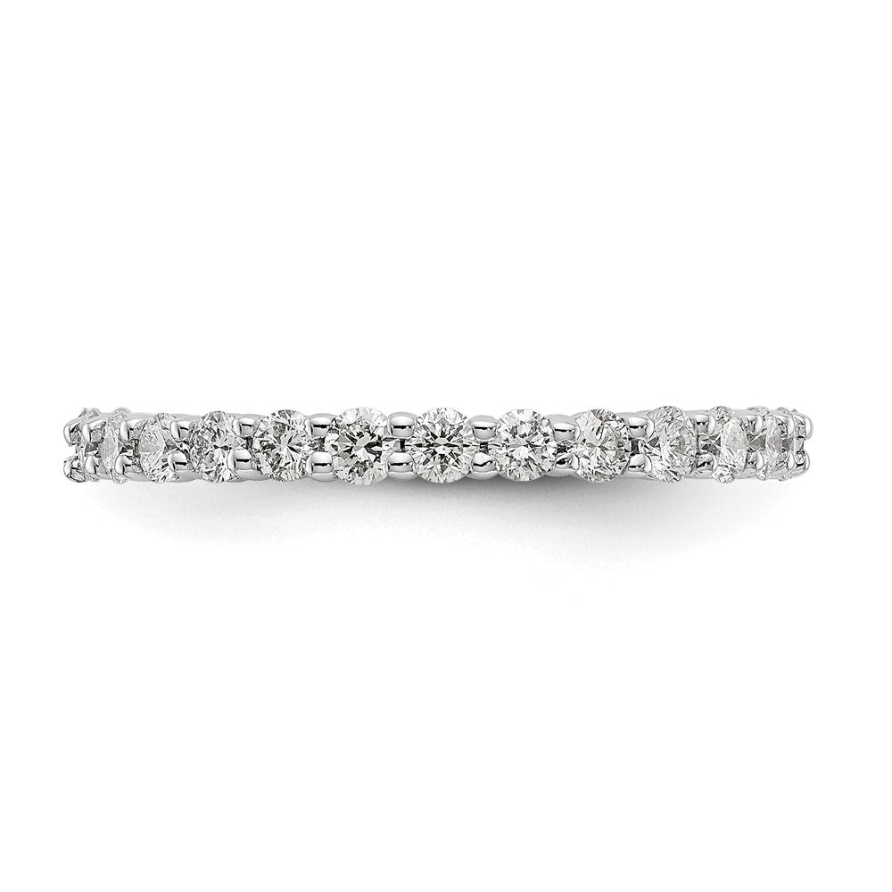 Alternate view of the 2mm 14K White Gold Shared Prong 1.0 Ctw Diamond Eternity Band, Size 4 by The Black Bow Jewelry Co.