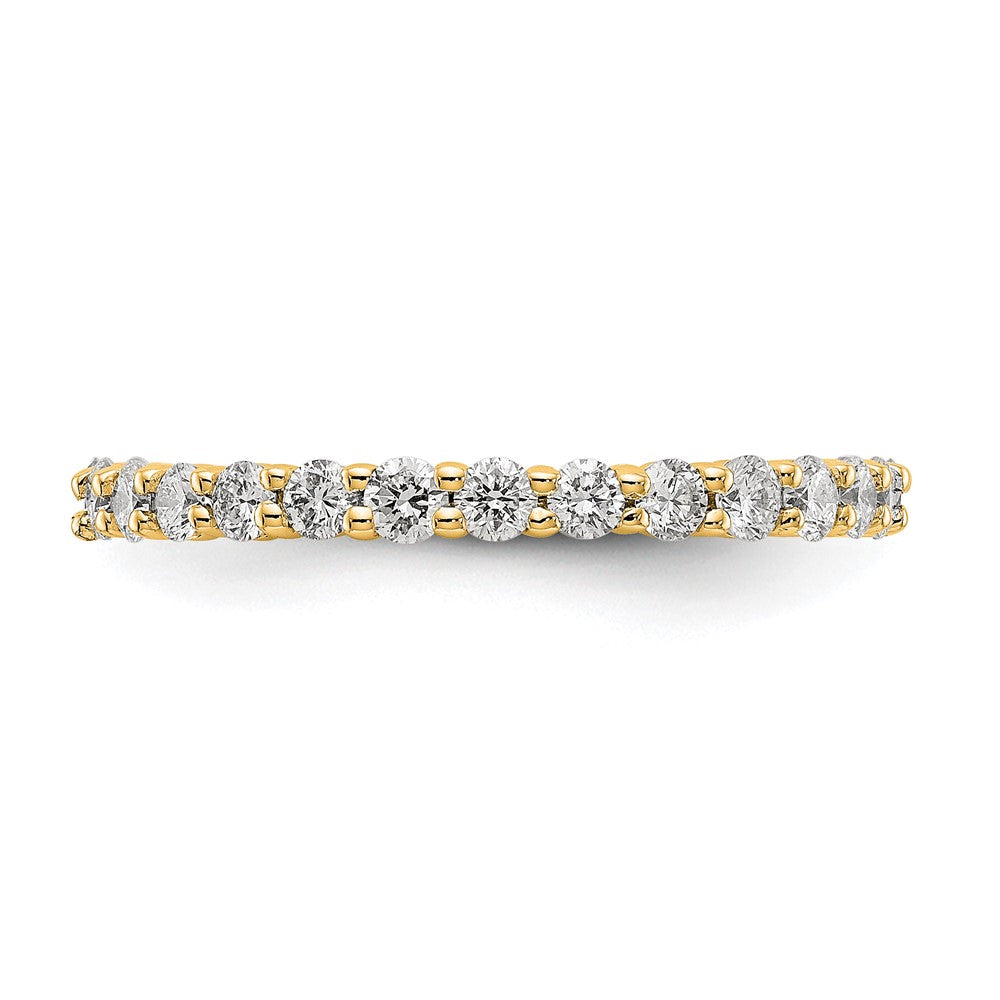 Alternate view of the 2mm 14K Yellow Gold Shared Prong 1.0 Ctw Diamond Eternity Band, Size 4 by The Black Bow Jewelry Co.