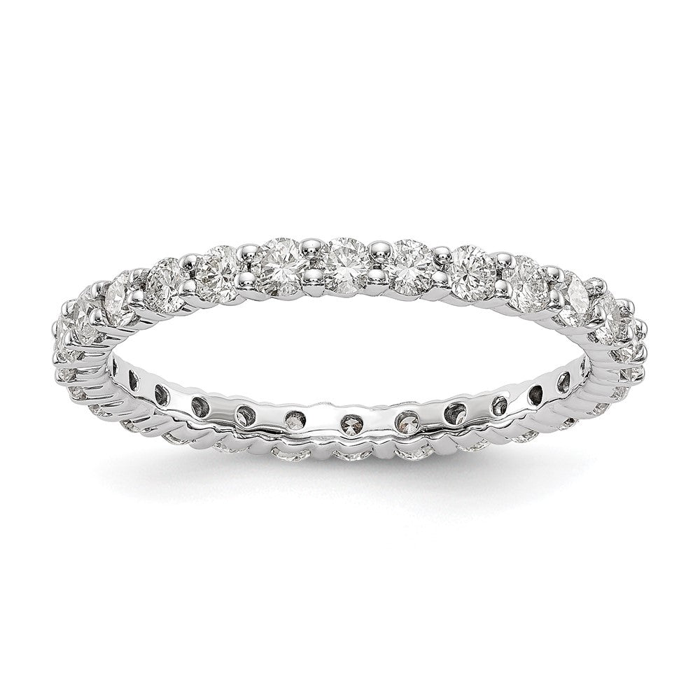 2mm 14K White Gold 1.0 Ctw Lab-Created Diamond Eternity Band, Item R12183 by The Black Bow Jewelry Co.