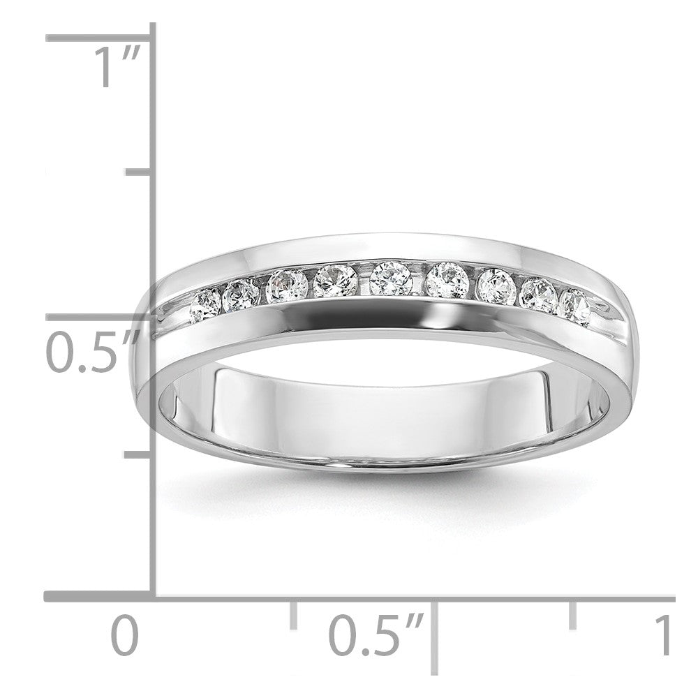Alternate view of the 4.5mm 14K White Gold 9-Stone 1/4 Ctw Diamond Standard Fit Band by The Black Bow Jewelry Co.