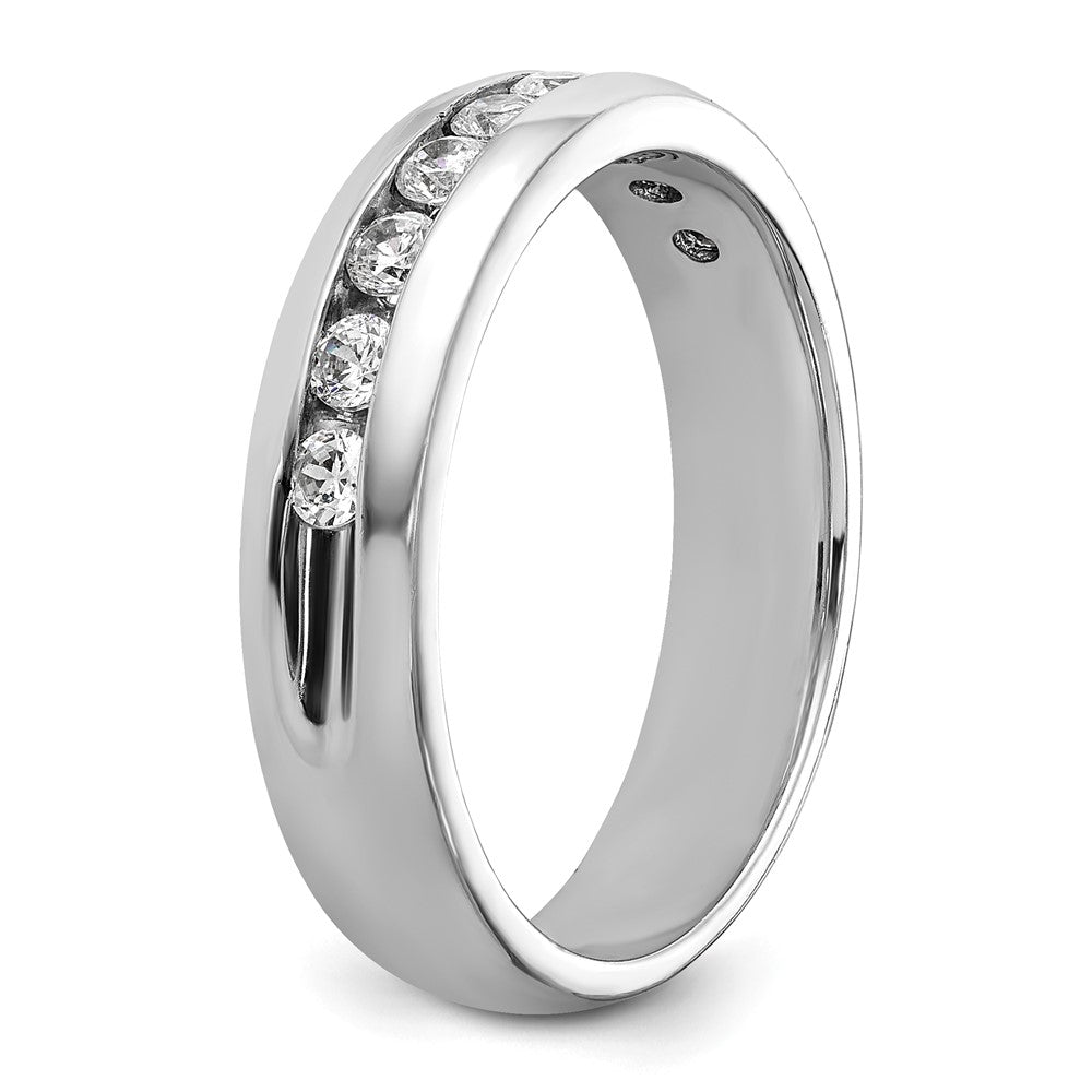 Alternate view of the 5.25mm 14K White Gold 9-Stone 1/2 Ctw Diamond Standard Fit Band by The Black Bow Jewelry Co.