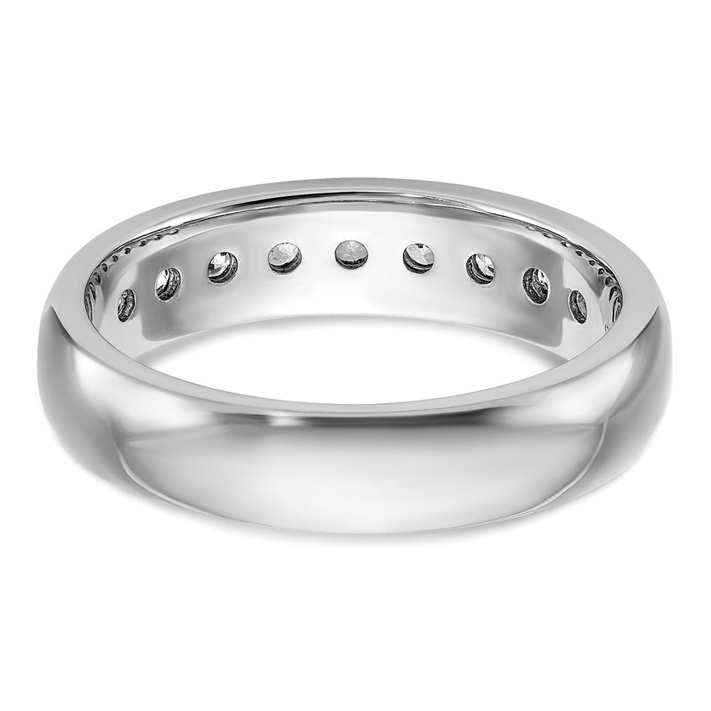 Alternate view of the 5.25mm 14K White Gold 9-Stone 1/2 Ctw Diamond Standard Fit Band by The Black Bow Jewelry Co.