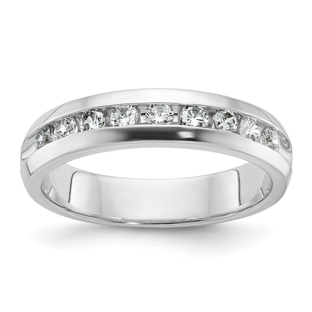 5.25mm 14K White Gold 9-Stone 1/2 Ctw Lab Created Diamond Band, Item R12200 by The Black Bow Jewelry Co.