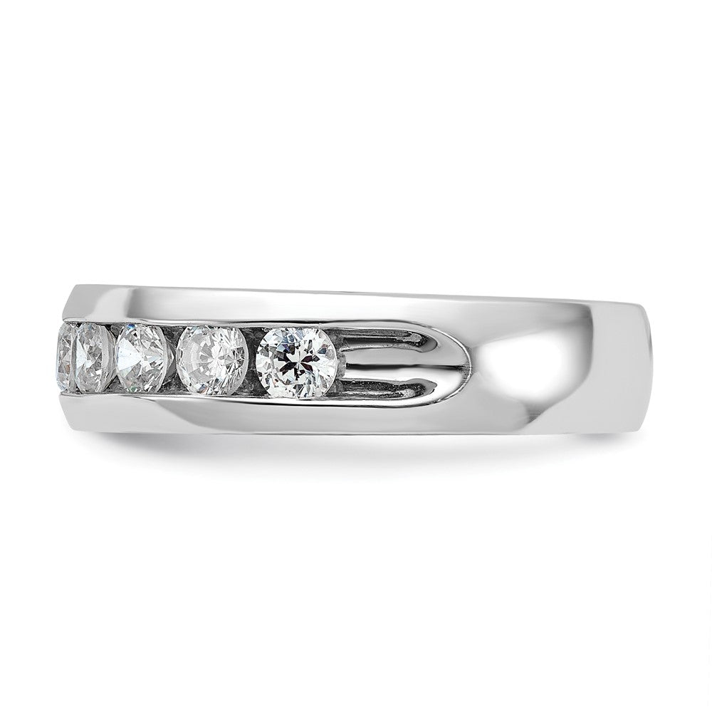 Alternate view of the 5.75mm 14K White Gold 9-Stone 1.0 Ctw Diamond Standard Fit Band by The Black Bow Jewelry Co.