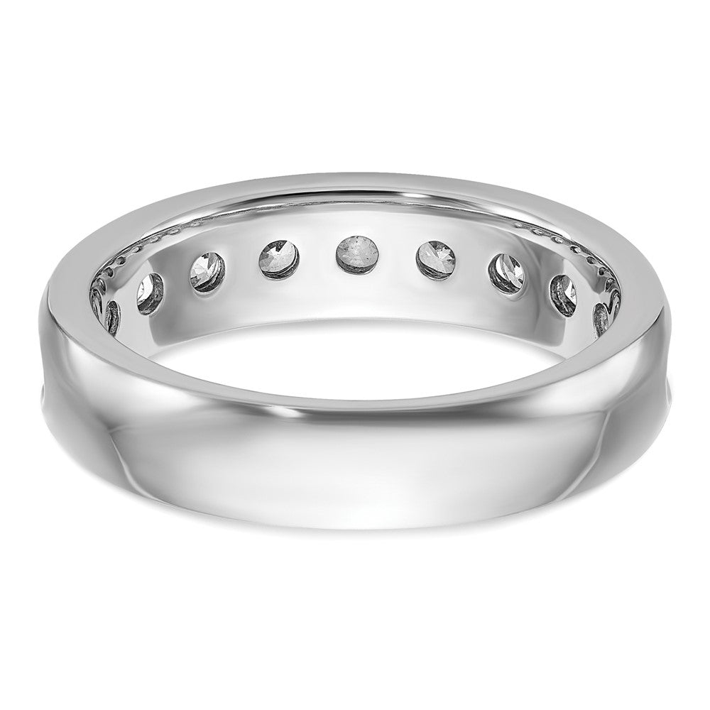 Alternate view of the 5.75mm 14K White Gold 9-Stone 1.0 Ctw Diamond Standard Fit Band by The Black Bow Jewelry Co.