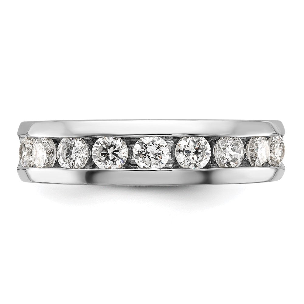 Alternate view of the 5.75mm 14K White Gold 9-Stone 1.0 Ctw Lab Created Diamond Band by The Black Bow Jewelry Co.