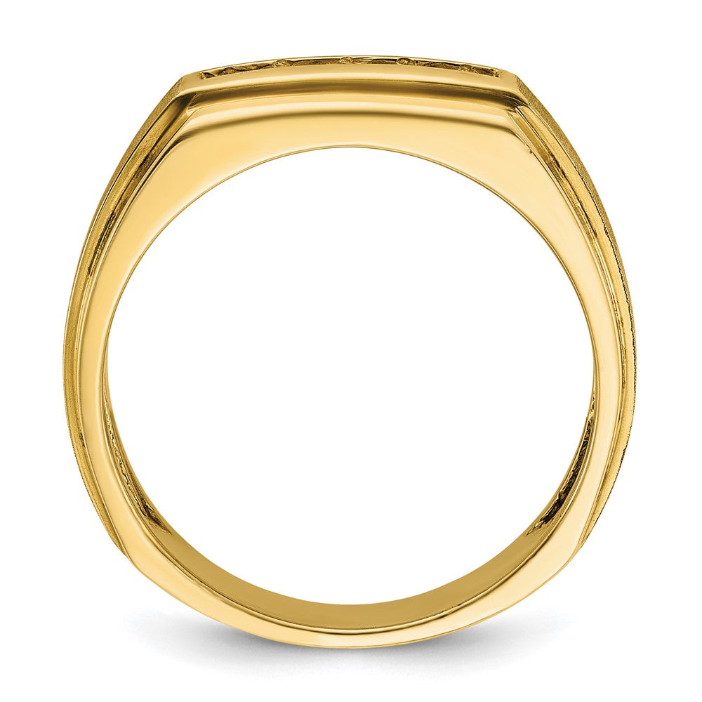 Alternate view of the 8mm 14K Yellow Gold 5-Stone 1/4 Ctw Lab Created Diamond Tapered Band by The Black Bow Jewelry Co.