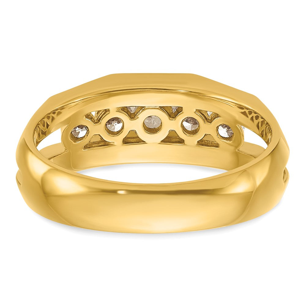 Alternate view of the Men&#39;s 10mm 14K Yellow Gold 3/4 Ctw Diamond Tapered Split Shank Band by The Black Bow Jewelry Co.