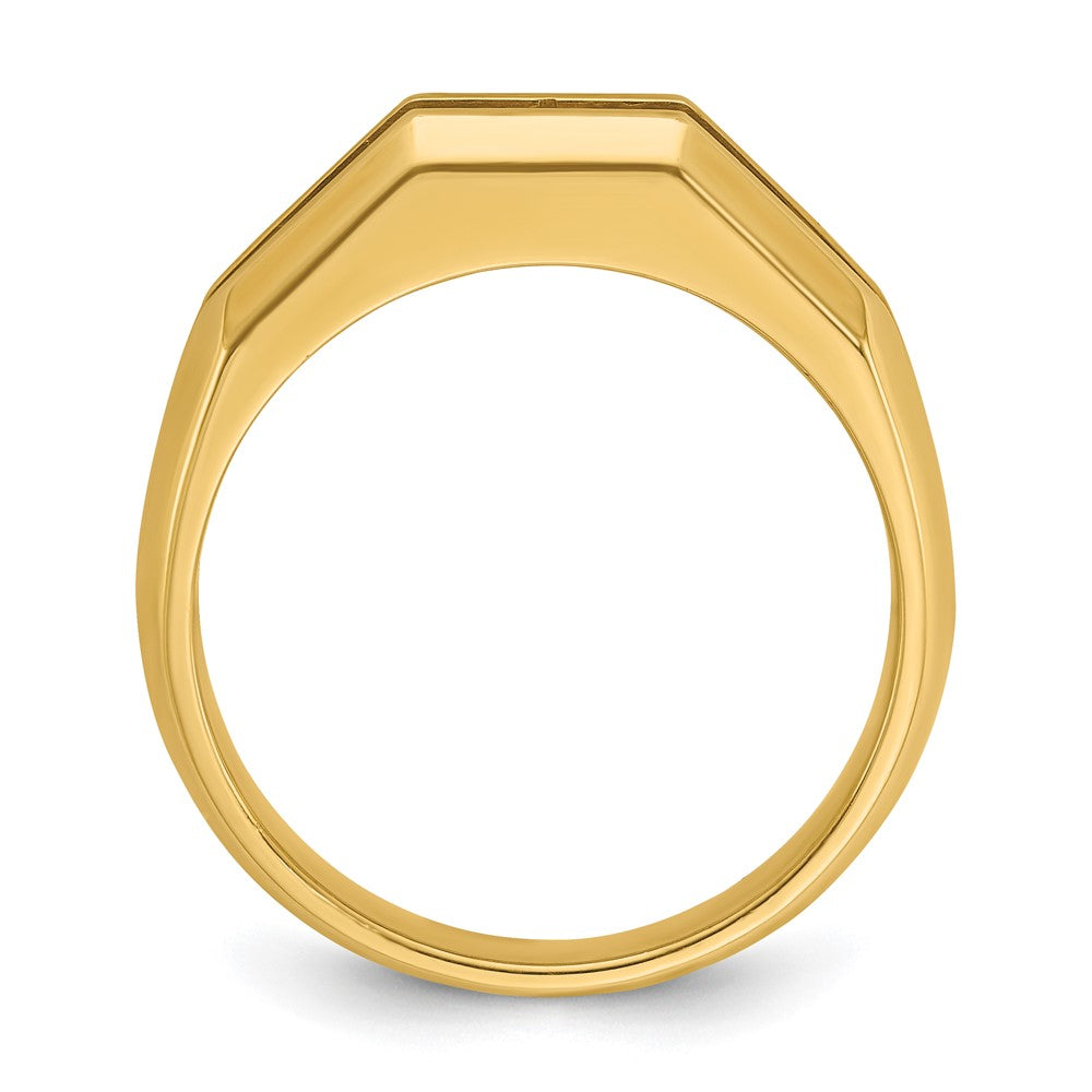 Alternate view of the Men&#39;s 8mm 14K Yellow Gold 1/2 Ctw Diamond Tapered Split Shank Band by The Black Bow Jewelry Co.