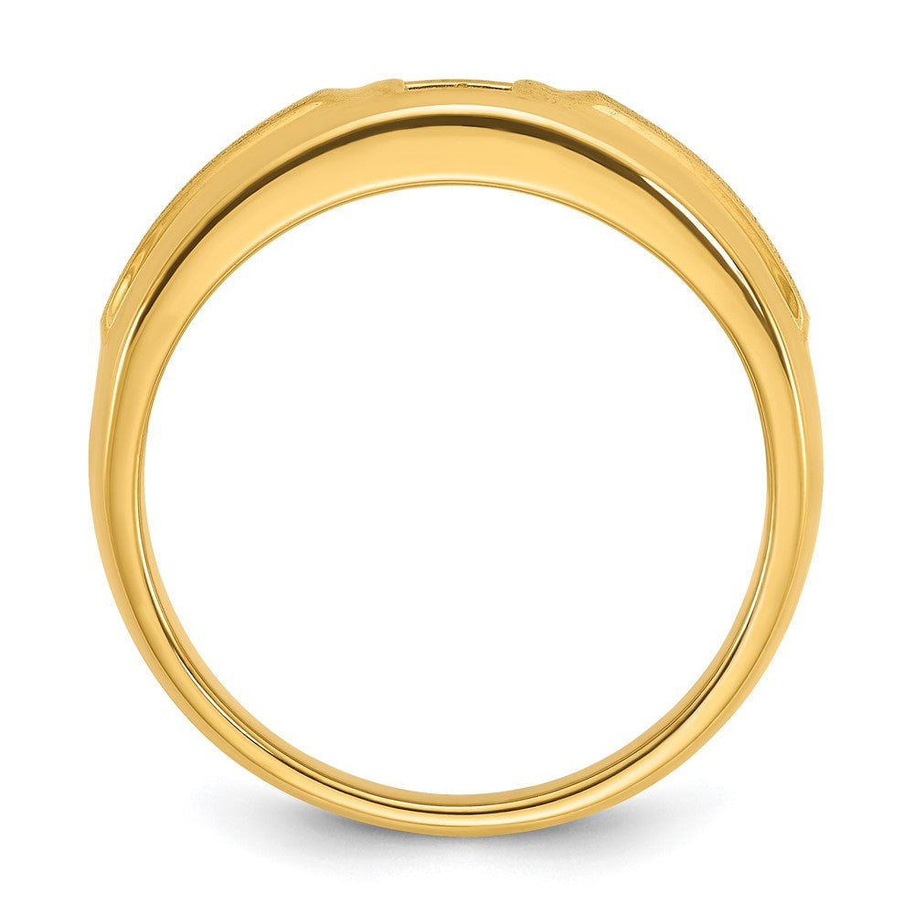 Alternate view of the Men&#39;s 7mm 14K Yellow Gold 1/6 Ct Diamond Tapered Band by The Black Bow Jewelry Co.