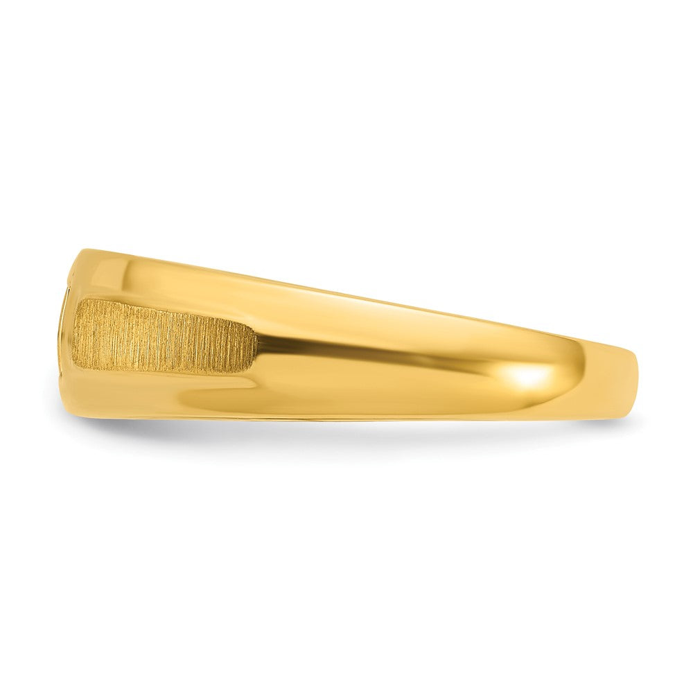 Alternate view of the Men&#39;s 7mm 14K Yellow Gold 1/6 Ct Diamond Tapered Band by The Black Bow Jewelry Co.
