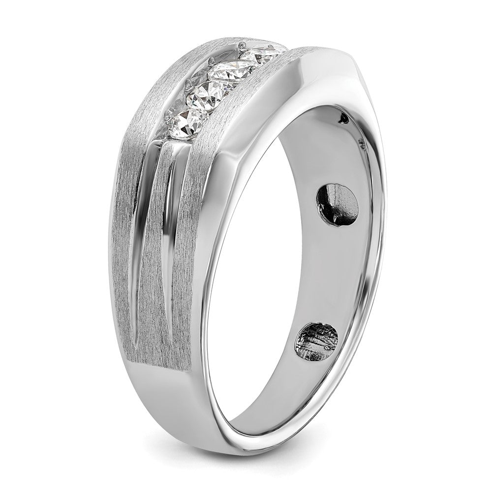 Alternate view of the Men&#39;s 9mm 14K White Gold 1/2 Ctw Lab-Created Diamond Tapered Band by The Black Bow Jewelry Co.