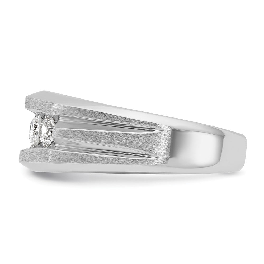 Alternate view of the Men&#39;s 9.3mm 14K White Gold 5-Stone 1.0 Ctw Diamond Tapered Band by The Black Bow Jewelry Co.